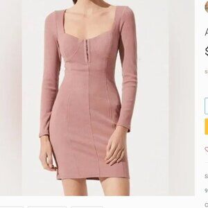 Nwt ASTR the label nude blush  Ribbed bra corset dress L